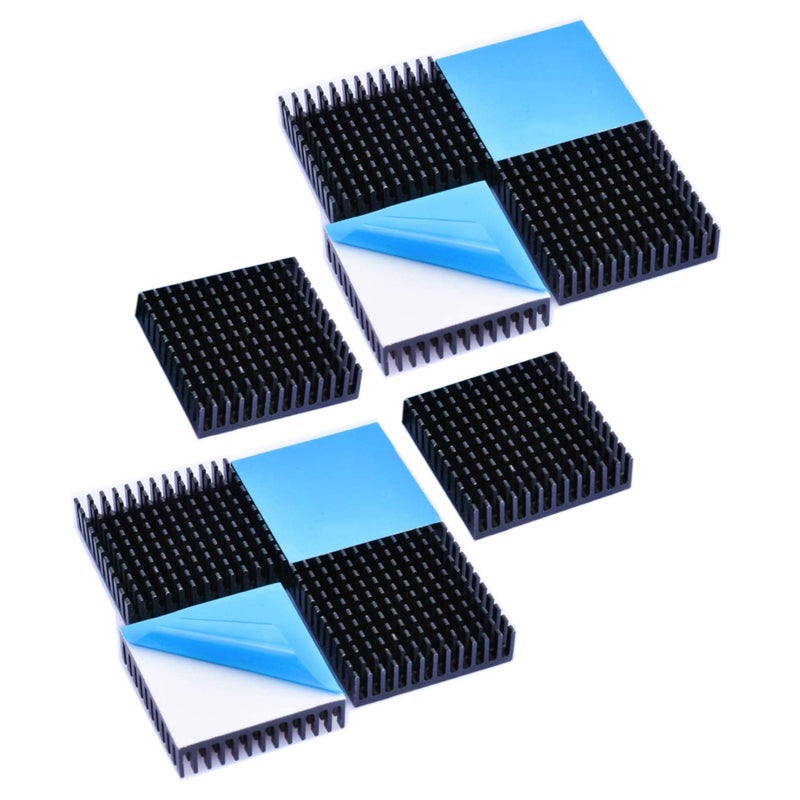 Easycargo 40mm Heatsink Kit 40x40x11mm + 3M 8810 Thermal Conductive Adhesive Tape, Cooler Heat Sink for Cooling 3D Printer Motor, TEC1-12706 Thermoelectric Peltier 40mmx40mmx11mm Black (10)