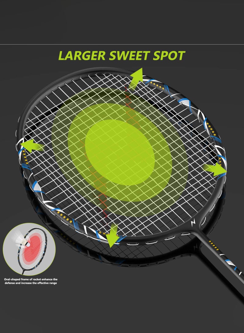 Arabest Badminton Racket Set - 2 Pack Ultra-Light Alloy Badminton Set, Including 2 Rackets, 5 Badminton Shuttlecocks and Premium Badminton Bag for Beginners and Professional Sports  - Image 3