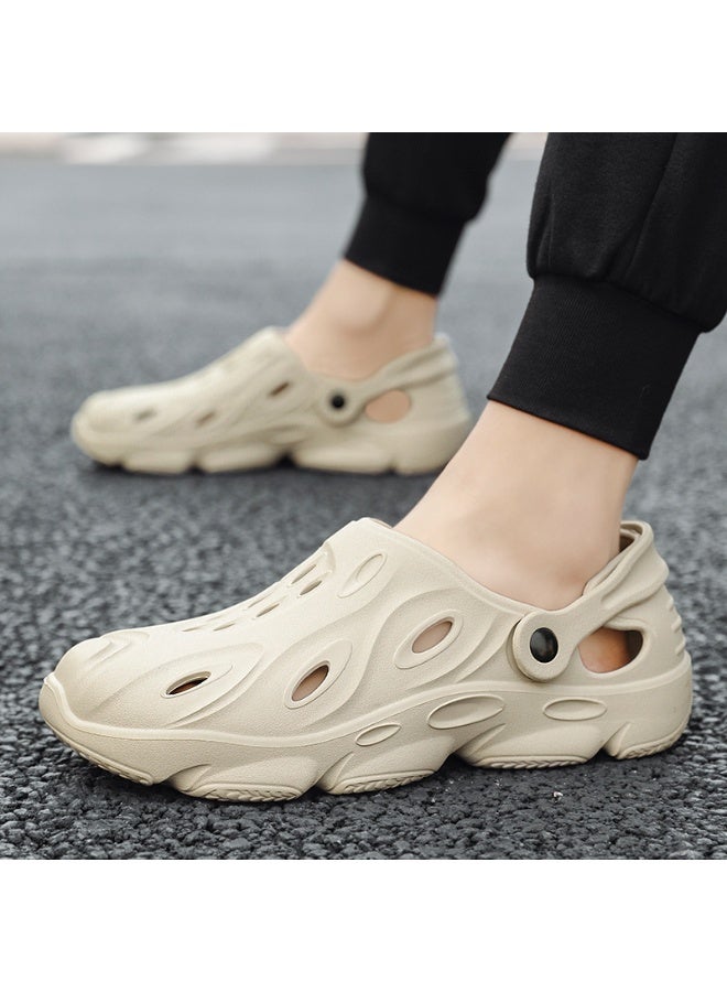NIBEMINENT Men's Summer Large Size Hole Shoes Bag Head Hollow Men's Sandals Lightweight Breathable Outdoor Beach Shoes Men Summer Sandals  - Image 1