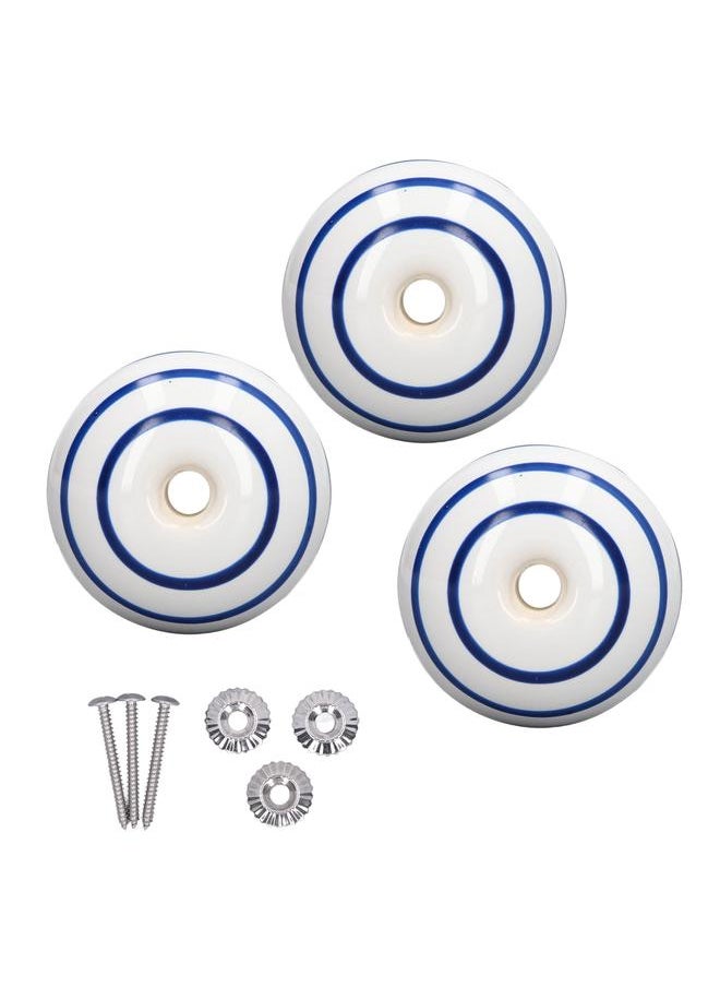 Thoraya 3Pcs Ceramic Single Knob Elegant Round Closet Door Handles for Cabinets Furniture Handles  - Image 1