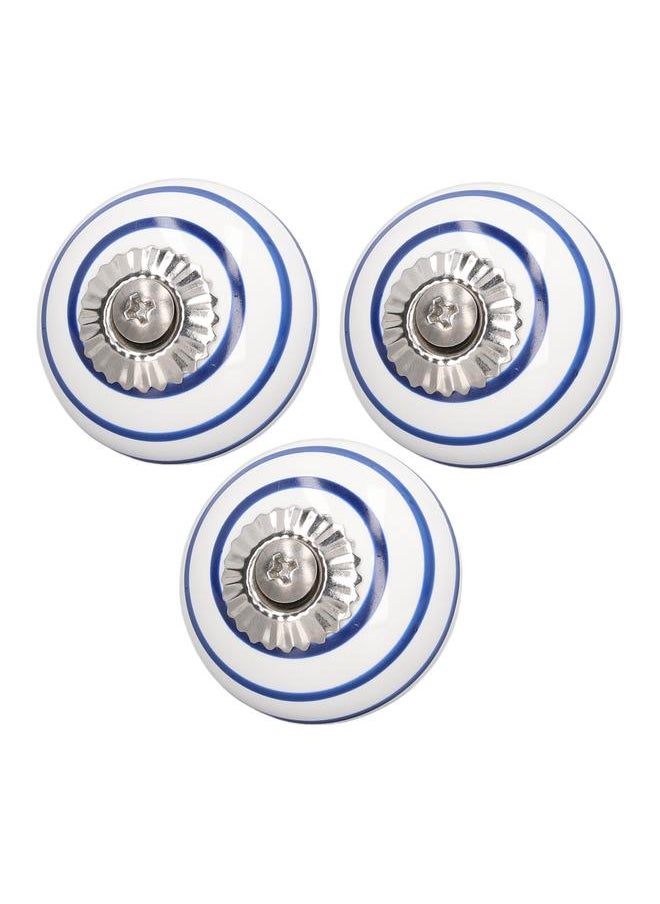 Thoraya 3Pcs Ceramic Single Knob Elegant Round Closet Door Handles for Cabinets Furniture Handles  - Image 2
