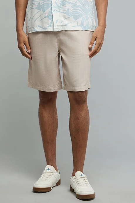 R&B Solid Shorts with Drawstring Waist