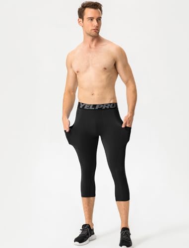 SPVISE Mens 3/4 Compression Leggings Athletic Running Workout Tights Baselayer for Basketball Sport Football Gym Active Pants - Image 3