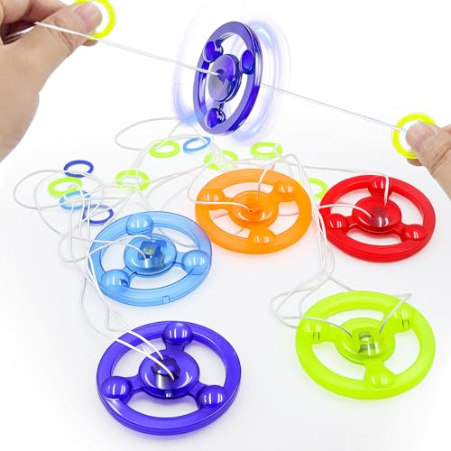 PROLOSO Rope Flywheel Spinner Light up Spinning Gyro Glow in The Dark Party Favors Kids Prize 20 Packs - Image 1