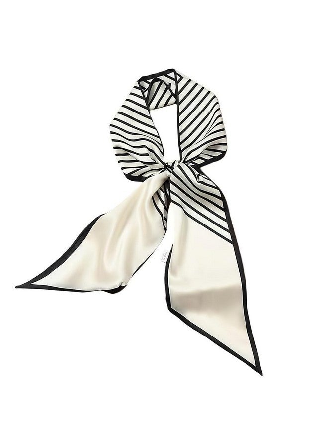 TecoKart¬Æ Silk Neck Scarf for Women, Stylish Satin Scarves for Suit, Blazers, Shirts, Ideal Neckerchief for Casual and Formal Wear - Black and White Grid - Image 1