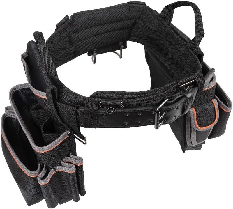 Klein Tools 55427 حزام أدوات كهربائي مبطن من تريدمان برو مع حقيبة أدوات للراحة والمتانة طويلة الأمد مقاس متوسط - Image 4