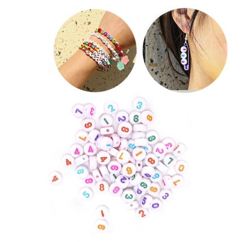 Round Number Beads: 300pcs Smooth Acrylic Beads - Uniform Size Nicely Printed Jewelry Making Beads for DIY Handicrafts Educational Toy Gift Giving - Image 2