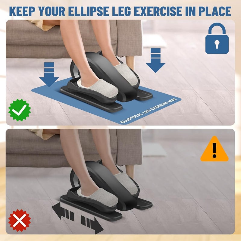حصيرة بيضاوية تحت المكتب - معدات تمارين غير زلقة لدراجة Peloton، حصيرة تمارين صغيرة لمعدات التمارين أسفل المكتب - Image 4
