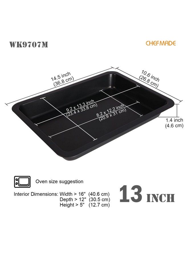chefmade Rectangle Cake Pan Nonstick 13Inch Loaf Pan Deep Dish Bakeware 9.3" X 13.3" X 1.6" - Image 3