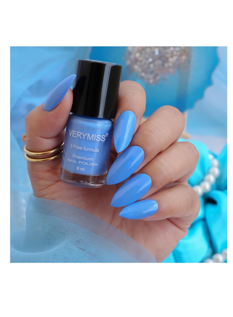 VERYMISS Premium Glossy Azure  Nail Polish 6ml   Smooth Application Quick Drying   Paraben Free Ultra Long Lasting Nail Paints  Pack of 1 - Image 2