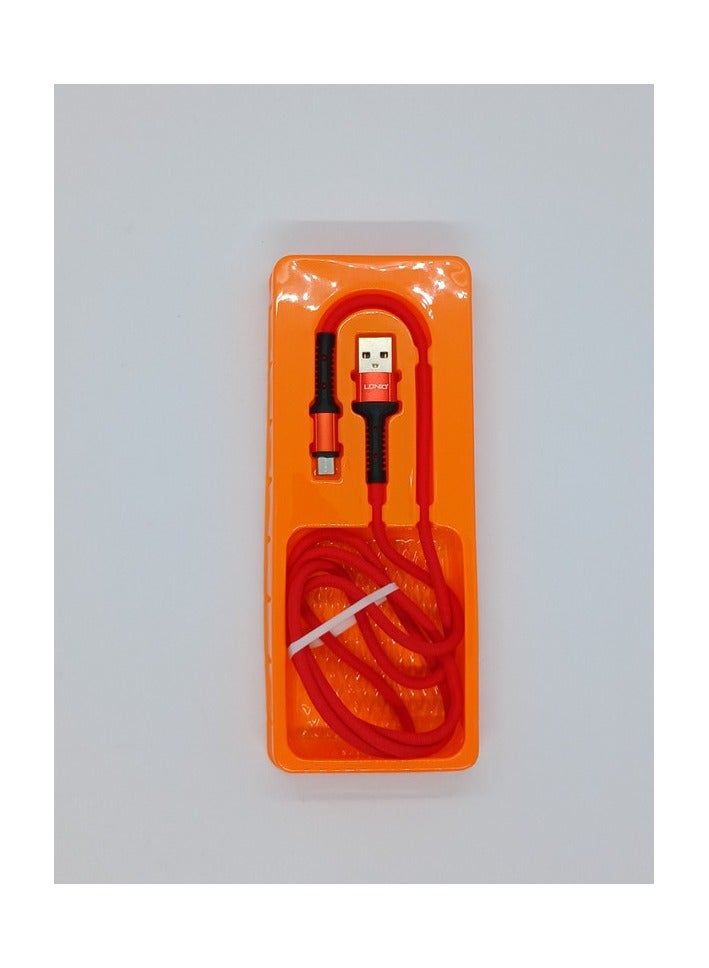 لدنيو كابل شحن وناقل بيانات USB ومخرج Type-c سريع للموبايل  لون أحمر - Image 2