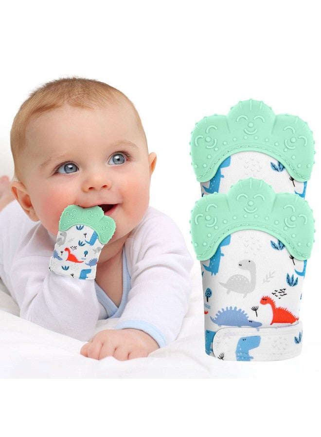 Vicloon 2Pack Silicone Teething Mitt, Soothing Infant Teething Mitten Pain Relief, Prevent Scratches Glove, Safe Silicone Teething Toys For 0-12 Months  - Image 1