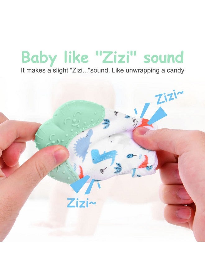 Vicloon 2Pack Silicone Teething Mitt, Soothing Infant Teething Mitten Pain Relief, Prevent Scratches Glove, Safe Silicone Teething Toys For 0-12 Months  - Image 4