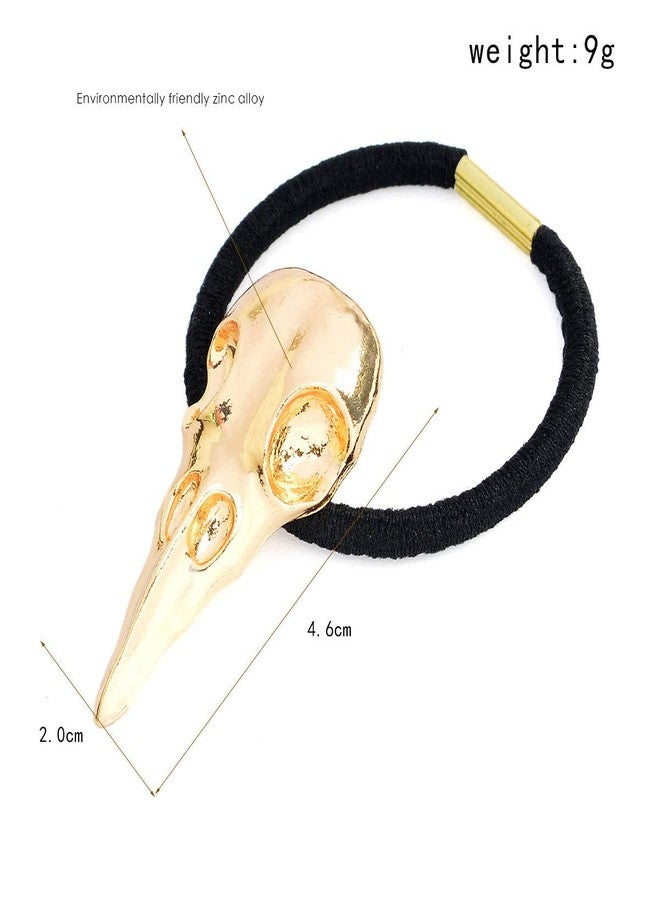 Carykon 10PCS Women Hair Tie Alloy Crow Skull Elastic Ponytail Holders, Mixed Colors - Image 2