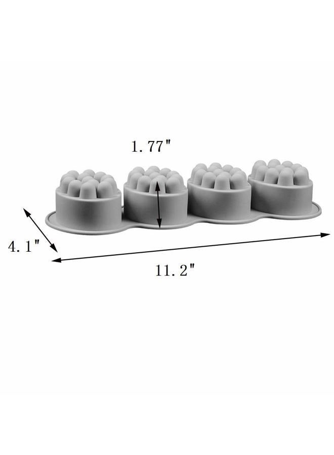 Fewo 2 Pcs Massage Bar Silicone Molds 4 Cavities 4.5oz Soap Mold for DIY Soap, Chocolate, Candle (Pack of 2) - Image 3