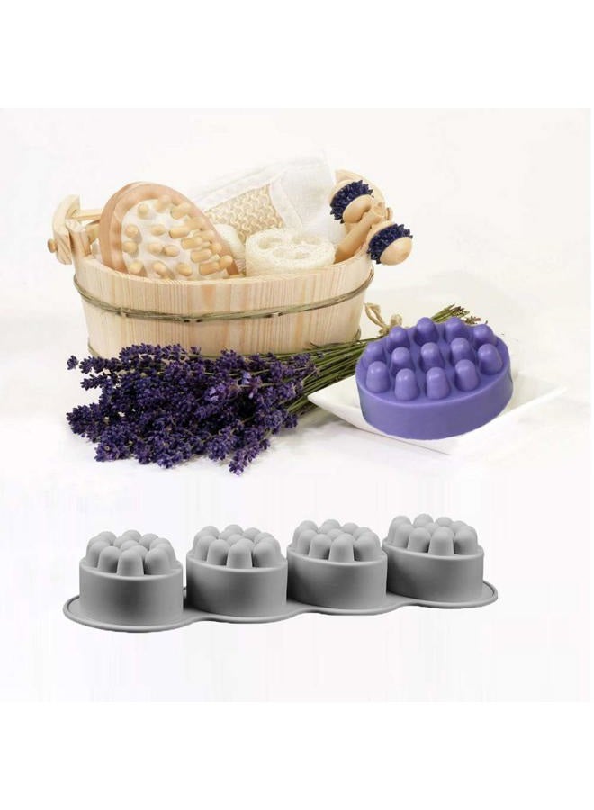 Fewo 2 Pcs Massage Bar Silicone Molds 4 Cavities 4.5oz Soap Mold for DIY Soap, Chocolate, Candle (Pack of 2) - Image 5