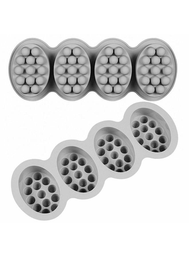 Fewo 2 Pcs Massage Bar Silicone Molds 4 Cavities 4.5oz Soap Mold for DIY Soap, Chocolate, Candle (Pack of 2) - Image 2