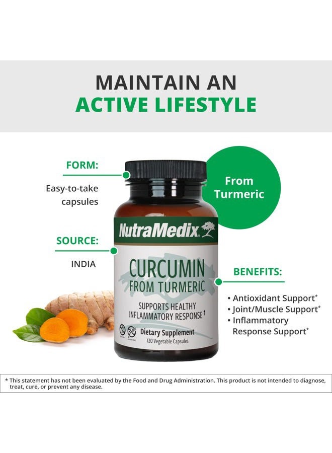 Nutramedix Curcumin - 500mg Turmeric Capsules - Promotes a Healthy Inflammatory Response, Immune System, Brain, Heart & Liver Support (120 Capsules) - Image 4