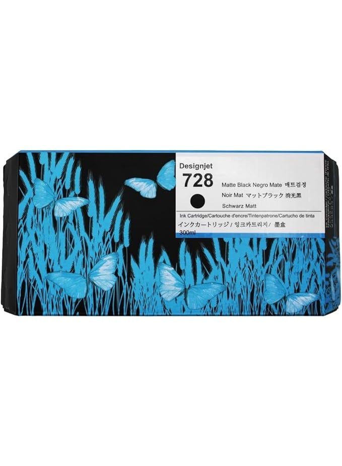 728خرطوشة حبر F9J68A أسود مطفي سعة 300 مل متوافقة مع طابعات HP DesignJet T730 و T830 - Image 2