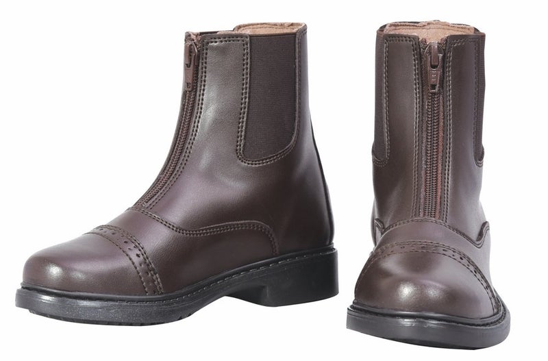 TuffRider Children's Starter Front Zip Paddock Boots, Mocha, 8 - Image 1