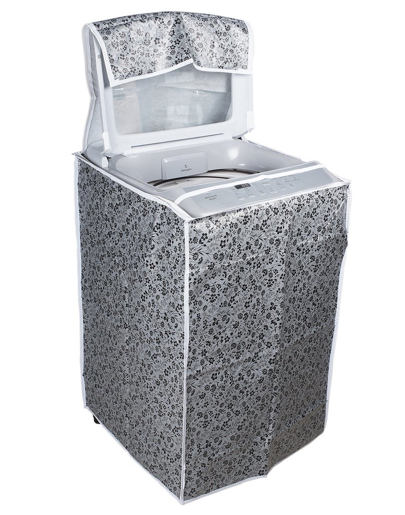 Classic® Top Load Washing Machine Cover Suitable For LG 6 Kg, 6.2 Kg, 6.5 Kg, 7 Kg (56cmsX56cmsX85cms, Black & Grey) - Image 1
