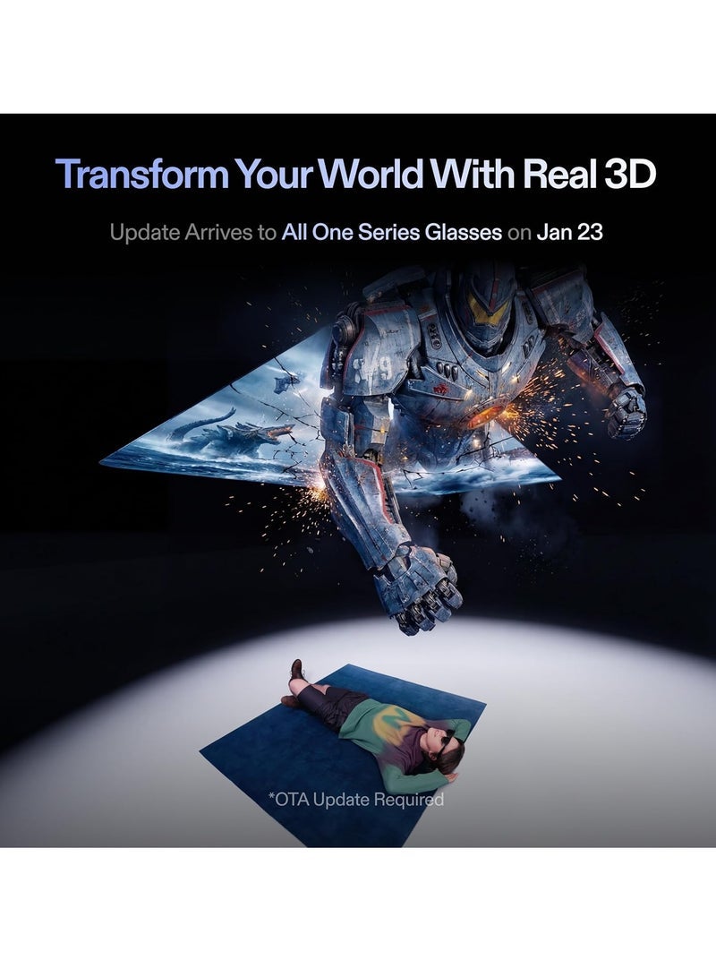 اكسريال نظارات الواقع المعزز XREAL One Pro مع شريحة X1، 3 درجات من الحرية، مجال رؤية 171°، زاوية عرض 57°، معدل تحديث 120Hz، صوت BOSE، شاشة OLED من سوني، 3 أوضاع قابلة للتعديل، متوافقة مع PS5، نينتندو سويتش 2، آيفون 16/15، ستيم ديك، الحاسوب، أندرويد وiOS - مقاس M - Image 2