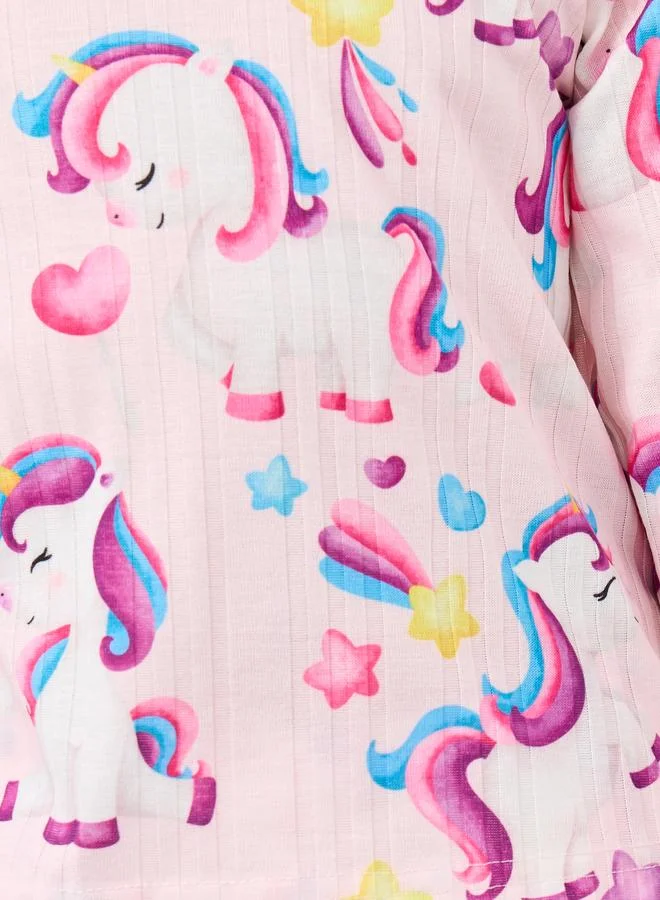 Styli Styli Unicorn Print Top and Pyjama Set