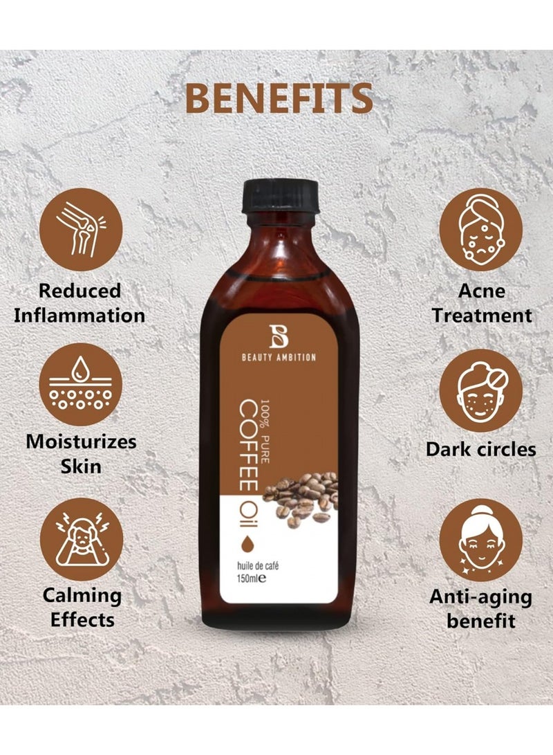 BEAUTY AMBITION Beauty Ambition, Coffee Oil for Cellulite Reduction & Anti-Aging, 150ml  - Image 3