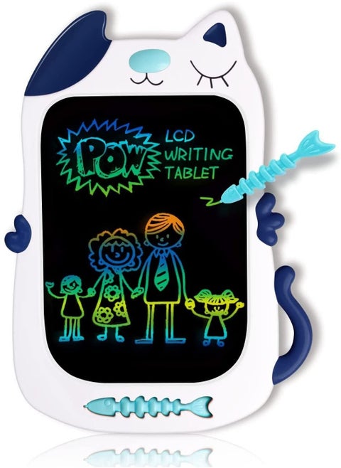 8.5Inch LCD Drawing Board Animal Shaped Doodle Writing Tablet Handwriting Pad Learning Scribble Board for Little Kids (Blue)