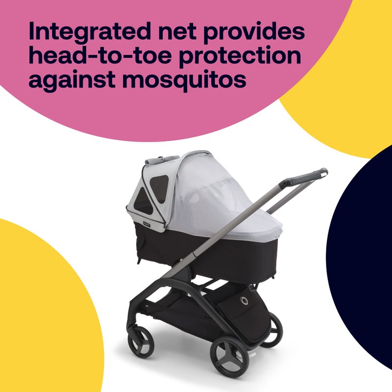 Bugaboo Breezy Sun Canopy with Ventilation Panels & Built-in Mosquito Net â€“ Compatible with Bugaboo Dragonfly Strollers â€“ UPF 50+ Fabric & Water-Repellent Protection - Misty Grey - Image 5