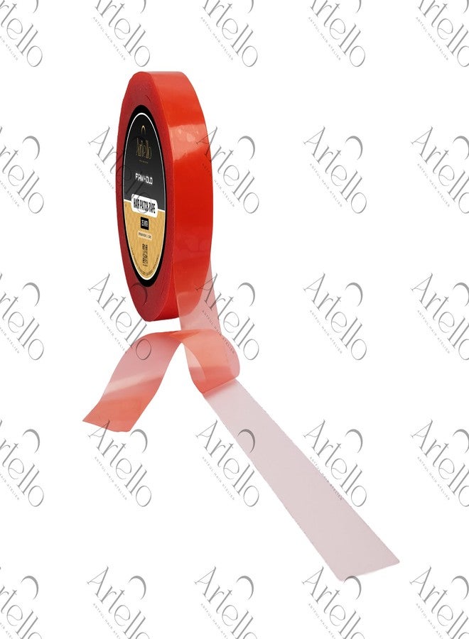 Artello® ULTRA HOLD and FIRM HOLD Hair Wig Tape Combo, Double-Sided Adhesive for Hair Patch Fixing (Yellow: 1 Inch x 5 Meters) & Transparent Tapes for Base Protection (Red: 1 Inch x 5 Meter) - Image 5