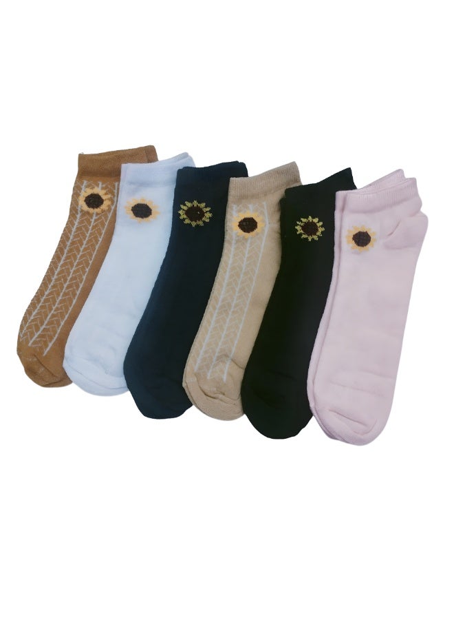 Beautiful women's socks multicolors, 6pairs