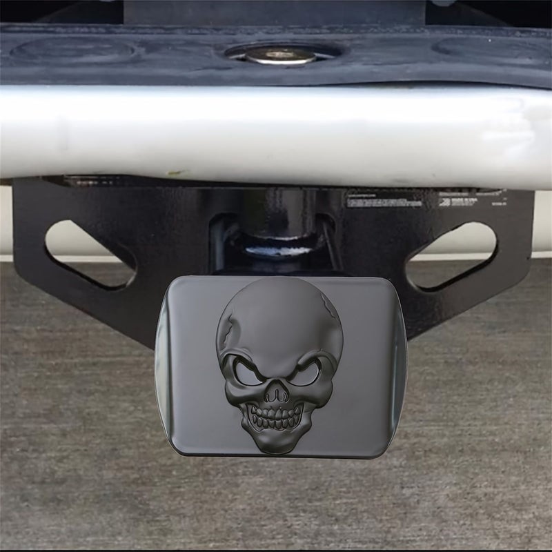 1pc Curved Surface Anchor Black Skull Metal 3D Emblem Mounting Bracket Cover with Locking Pin Suitable for 2 Inch Receivers - Image 4