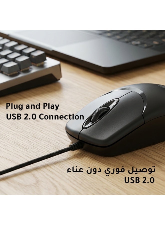 مايكروباك ماوس سلكي ضوئي Micropack M-101 - دقة 1000 DPI، واجهة USB 2.0، متوافق مع Windows و Mac - Image 2