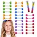 Expressions 24 pc Heart Ball Ponytail Holders Bright Colorful Double Bead Hair Ties for Girls and Toddlers NoDamage Elastic Hair Bands for Pigtails and Braids - Image 2