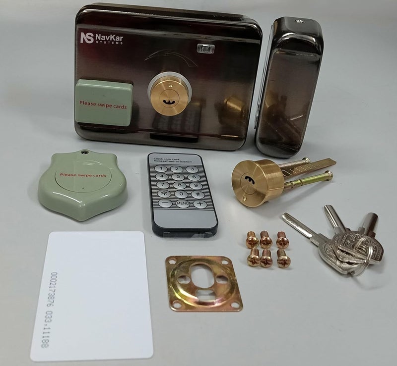 NAVKAR SYSTEMS NAVKAR SYSTEMS Waterproof RFID Access Control with Motorized Lock and Power Supply for Wooden Door  - Image 5