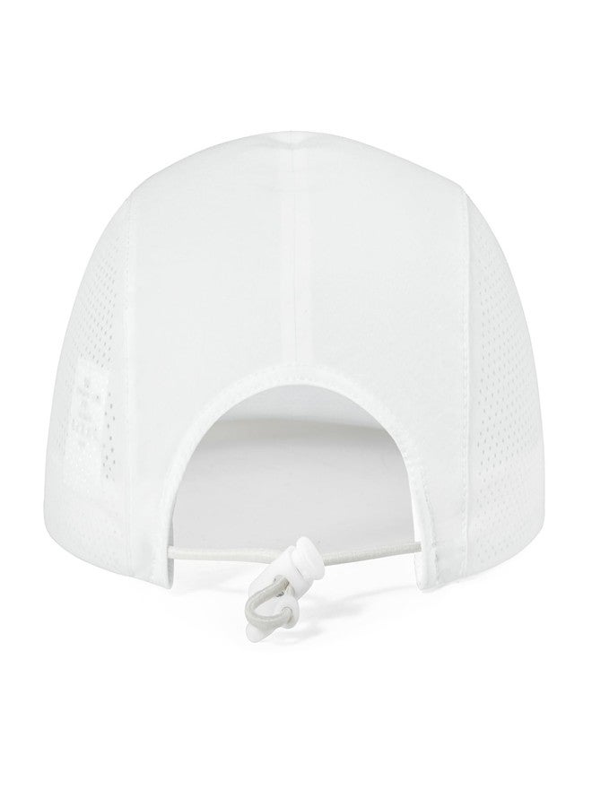 VOBOOM قبعة بيسبول غير مهيكلة من VOBOOM، ذات حافة مسطحة، سريعة الجفاف، مناسبة للرياضات الخارجية للرجال والنساء (أبيض) - Image 3