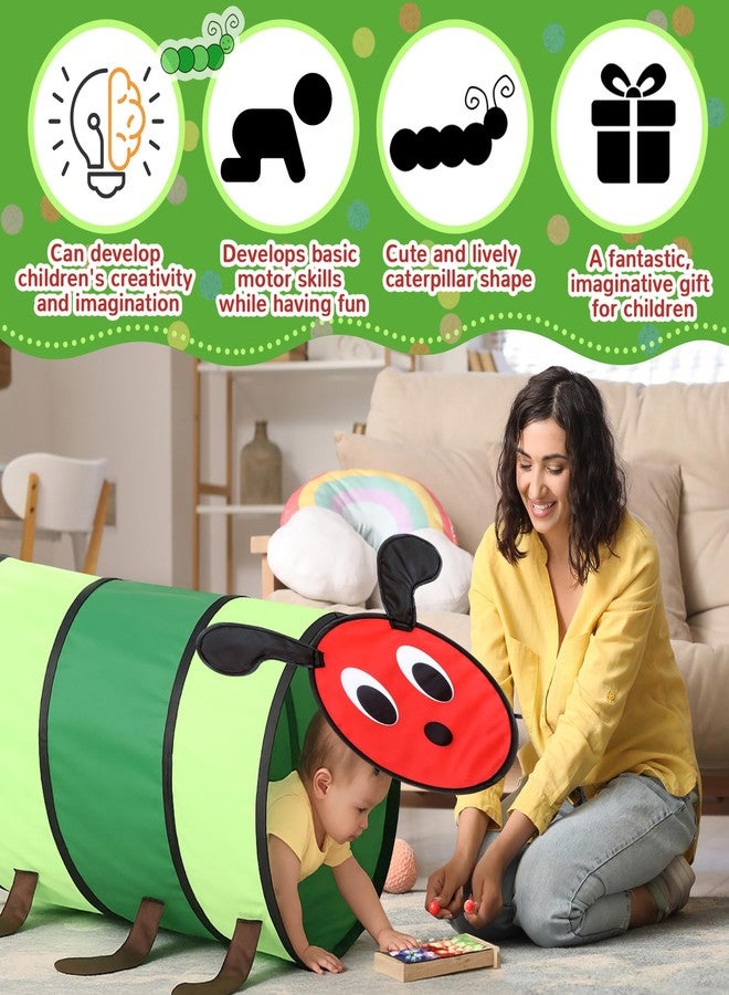 Soulchen Caterpillar Shaped Kids Play Tunnel 6-ft Colorful Pop Up Caterpillar Crawling Toy for Toddlers 1-3 Baby Crawling Tunnel Girl Boy Birthday Favor Gift for Infant Toddler Toys Dog Indoor Outdoor - Image 5