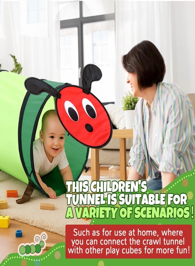 Soulchen Caterpillar Shaped Kids Play Tunnel 6-ft Colorful Pop Up Caterpillar Crawling Toy for Toddlers 1-3 Baby Crawling Tunnel Girl Boy Birthday Favor Gift for Infant Toddler Toys Dog Indoor Outdoor - Image 2