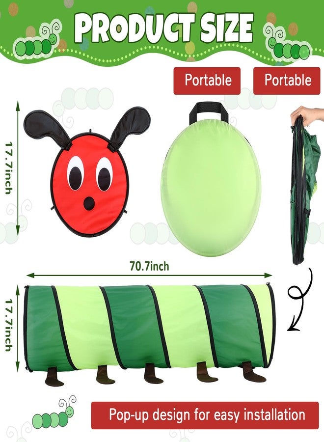 Soulchen Caterpillar Shaped Kids Play Tunnel 6-ft Colorful Pop Up Caterpillar Crawling Toy for Toddlers 1-3 Baby Crawling Tunnel Girl Boy Birthday Favor Gift for Infant Toddler Toys Dog Indoor Outdoor - Image 4