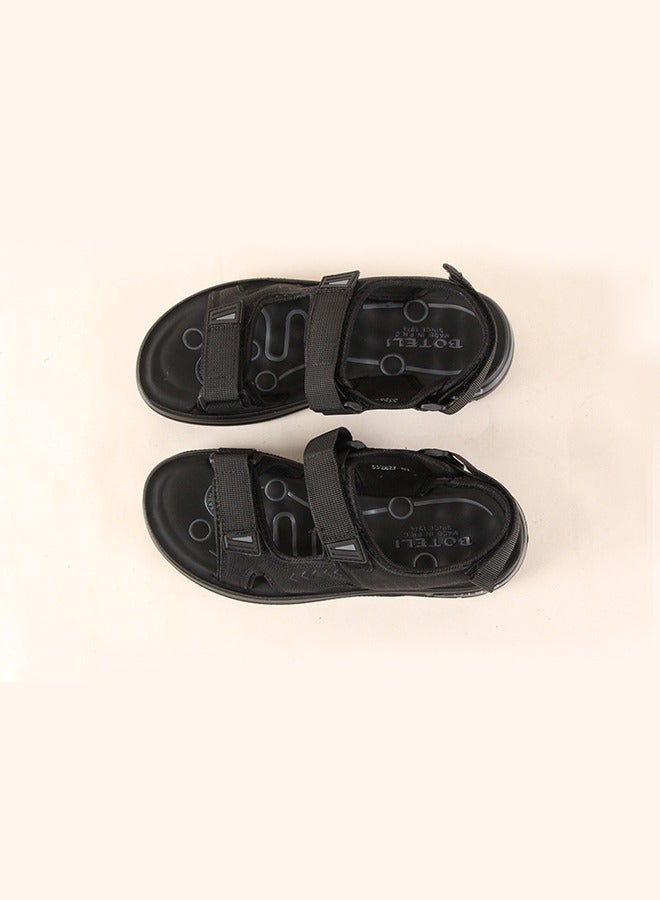 بوتيل 40-45 حجم كبير من الرجال السود فيلكرو الصنادل - تنفس أسفل لينة ومريحة ، ومناسبة في الهواء الطلق ، الشاطئ ، والأنشطة الترفيهية - Image 3