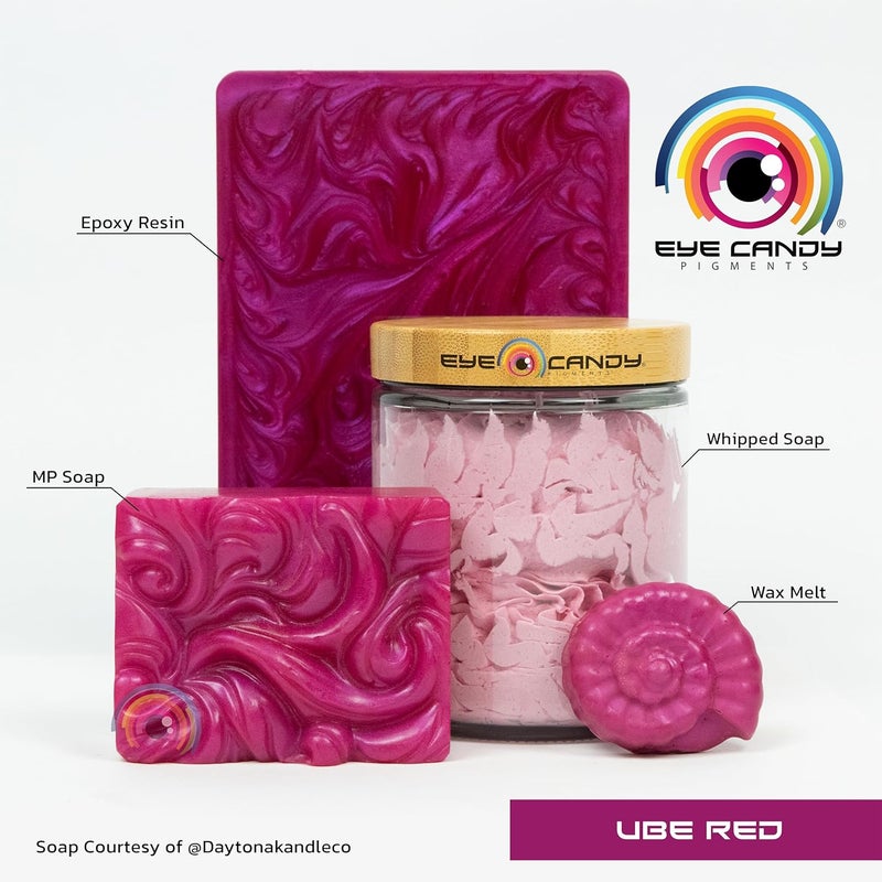 Eye Candy Premium Red Mica Powder Pigments | Multipurpose DIY Arts and Crafts Additive | Acrylic, Woodworking, Bath Bombs, Resin, Epoxy, Soap, Fishing Lures (Ube Red) - Image 2