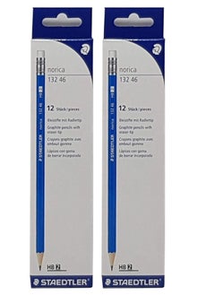 Steadtler 24-Piece Norica Graphite Pencil With Eraser Blue  - Image 1