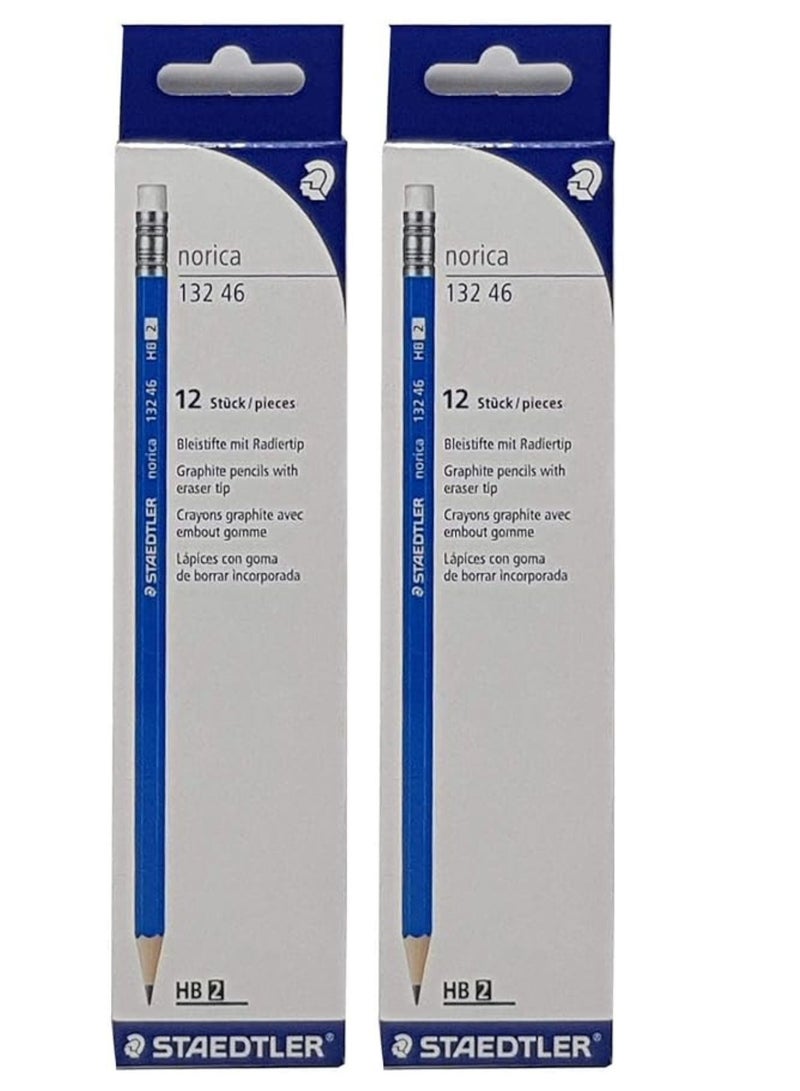 Steadtler 24-Piece Norica Graphite Pencil With Eraser Blue - Image 1