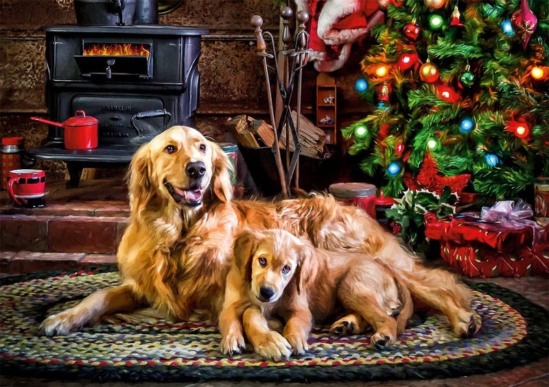 Buffalo Games - 300 Piece Jigsaw Puzzle - Dogs Under The Tree - Christmas Scene Puzzles for Adults and Families - Perfect for Dog Lovers - Image 2