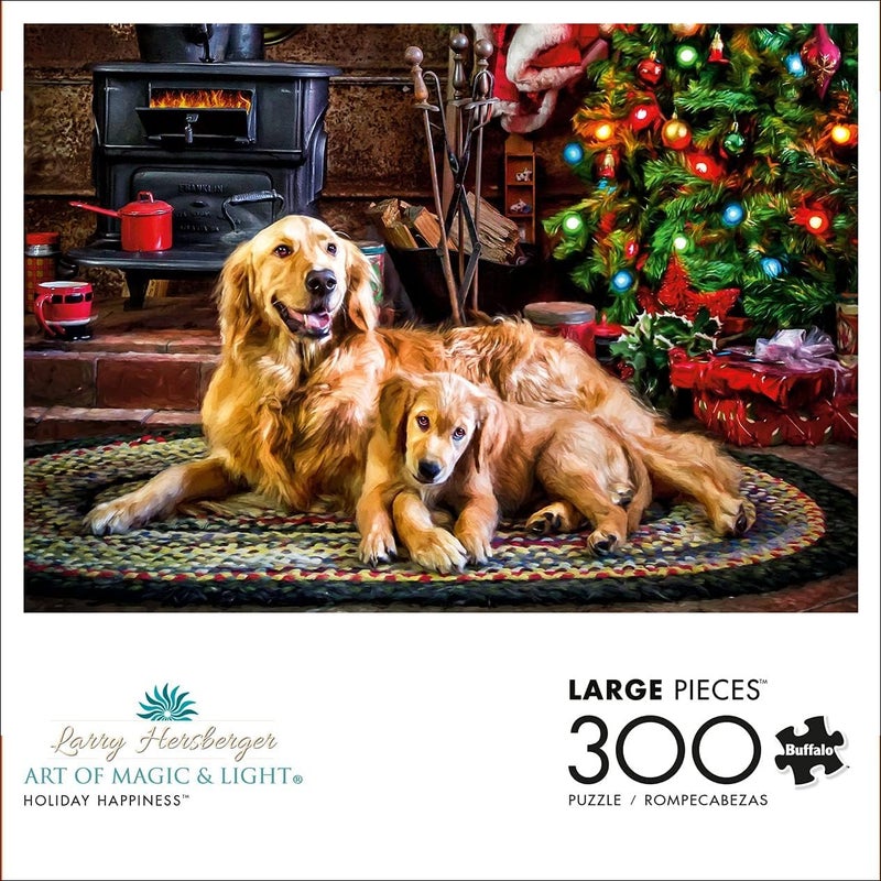 Buffalo Games - 300 Piece Jigsaw Puzzle - Dogs Under The Tree - Christmas Scene Puzzles for Adults and Families - Perfect for Dog Lovers - Image 3