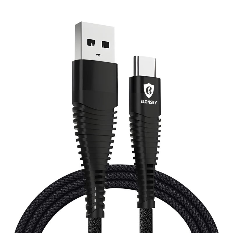 ELONSEY USB A to USB C Fast Charging Cable – 2 Meter Long Charger Cord for Samsung Galaxy, Pixel, and More - Image 2