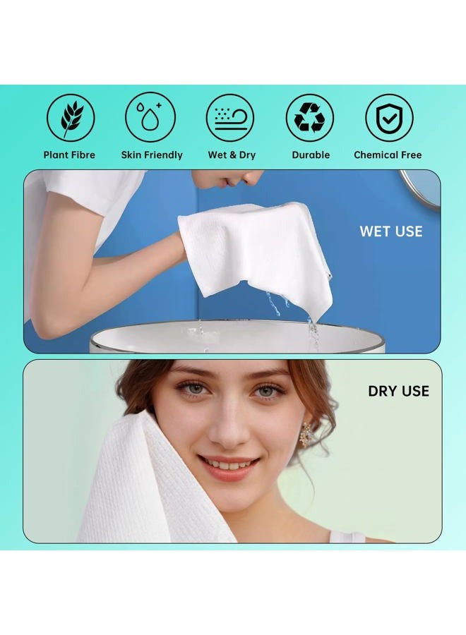 ONLYCARE Disposable Face Towel, Biodegradable Face Towels, 10" x 12" Super Thick Soft Facial Towels, 50 Count Face Towelettes Disposable for Sensitive Skin, Makeup Remover Dry Wipes, 1 Pack - Image 5