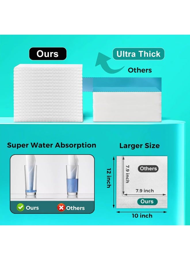 ONLYCARE Disposable Face Towel, Biodegradable Face Towels, 10" x 12" Super Thick Soft Facial Towels, 50 Count Face Towelettes Disposable for Sensitive Skin, Makeup Remover Dry Wipes, 1 Pack - Image 4