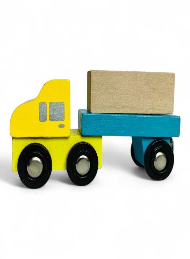 MarvelStore Wooden Magnetic Train Set, 4 Pieces, Educational Toy | Skill-Building Magnetic Wooden Trains | Deluxe Railway Set for Toddlers Kids Boys and Girls(Magnetic Train Style - 5) - Image 3